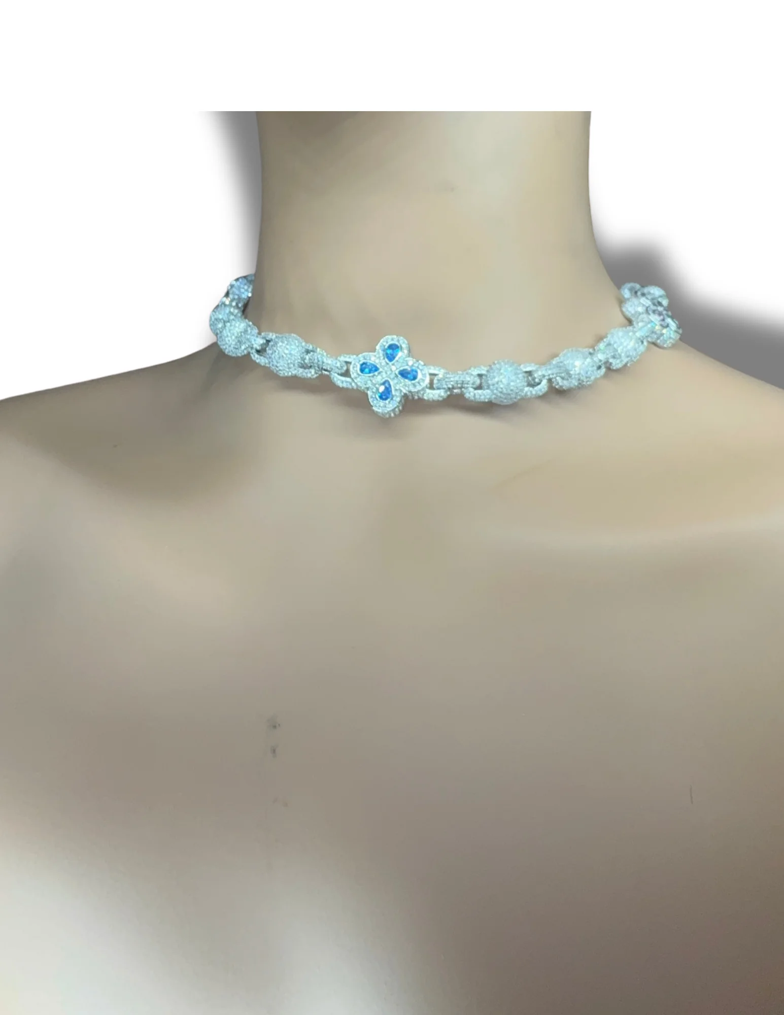 Silver colorful stone ball chain &mdash; GYVYN hip hop jewelry Decatur GA